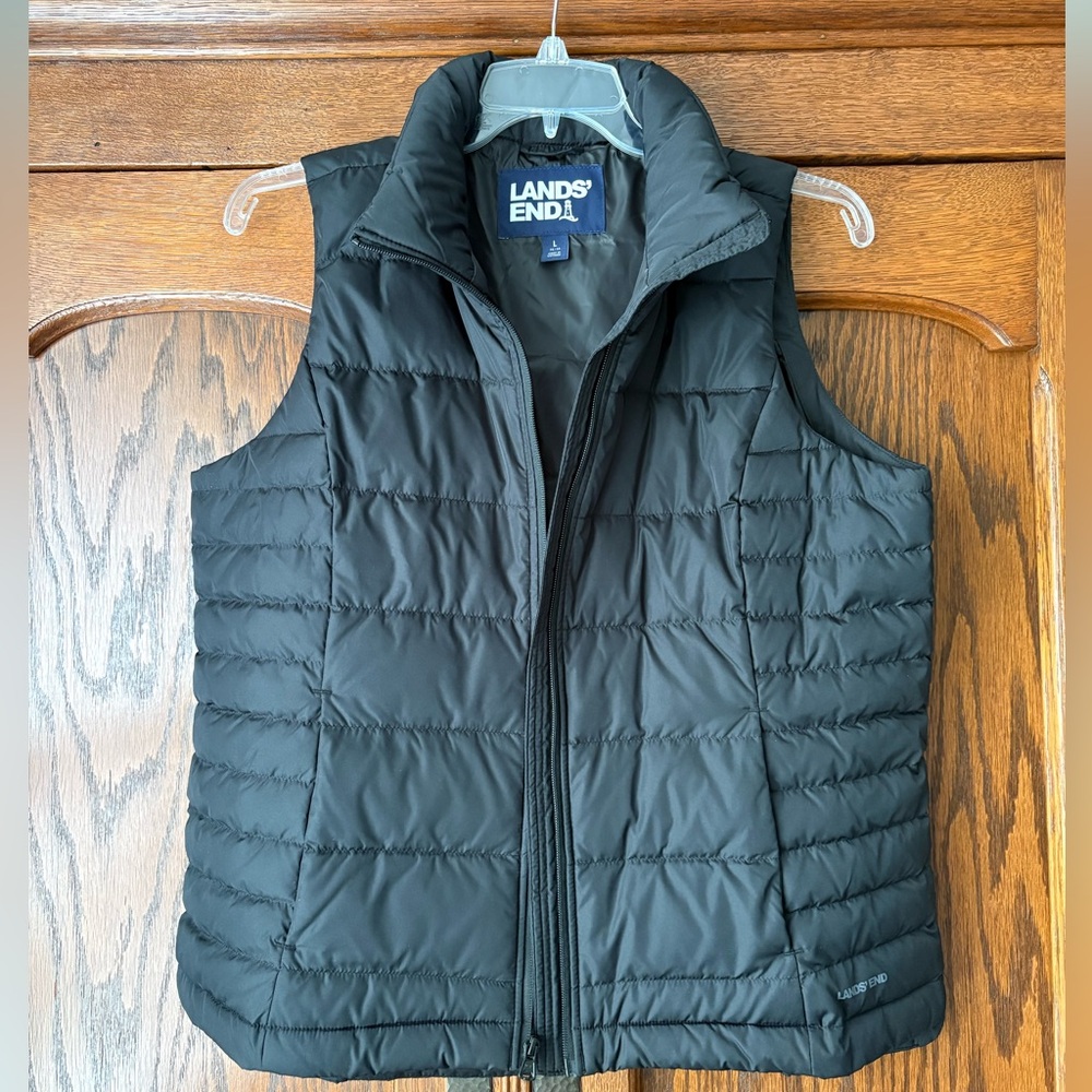 Lands' End Classic Black Puffer Vest